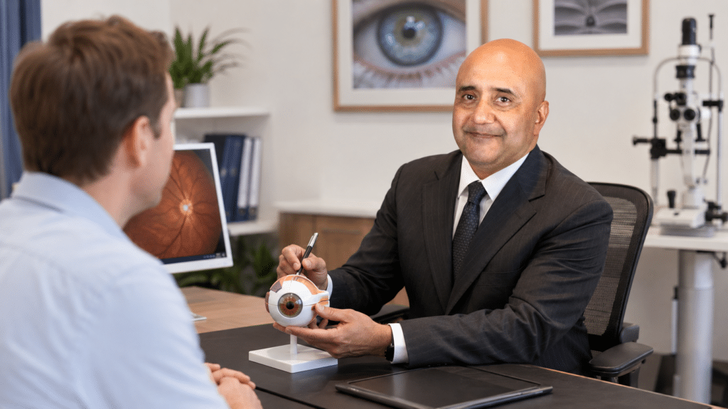 Mr Manu with patient